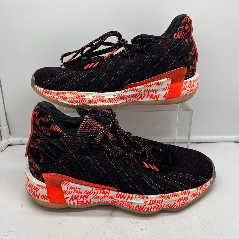 Adidas Shoes Mens 8 Dame 7 I Am My Own Fan Black Red G55194 Everything Is Game
